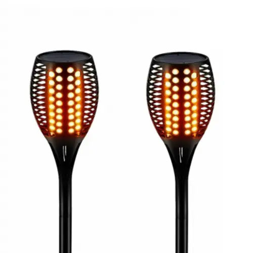 Four Seasons 91288 Solar Flickering Flame Torch Pathway Light Stake 2-Pack Four Seasons Courtyard