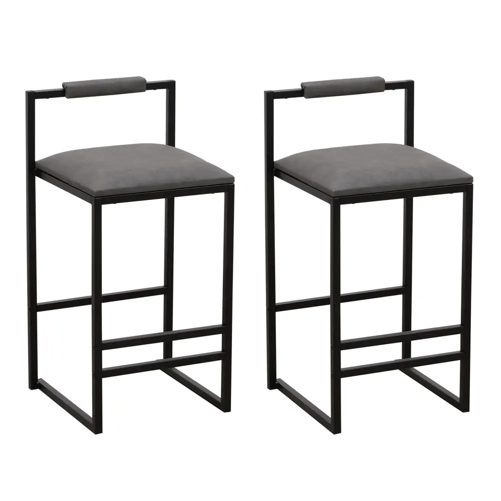 Elegant Bar Stool Place Backrest And Footrest, Counter Height (Set 2)