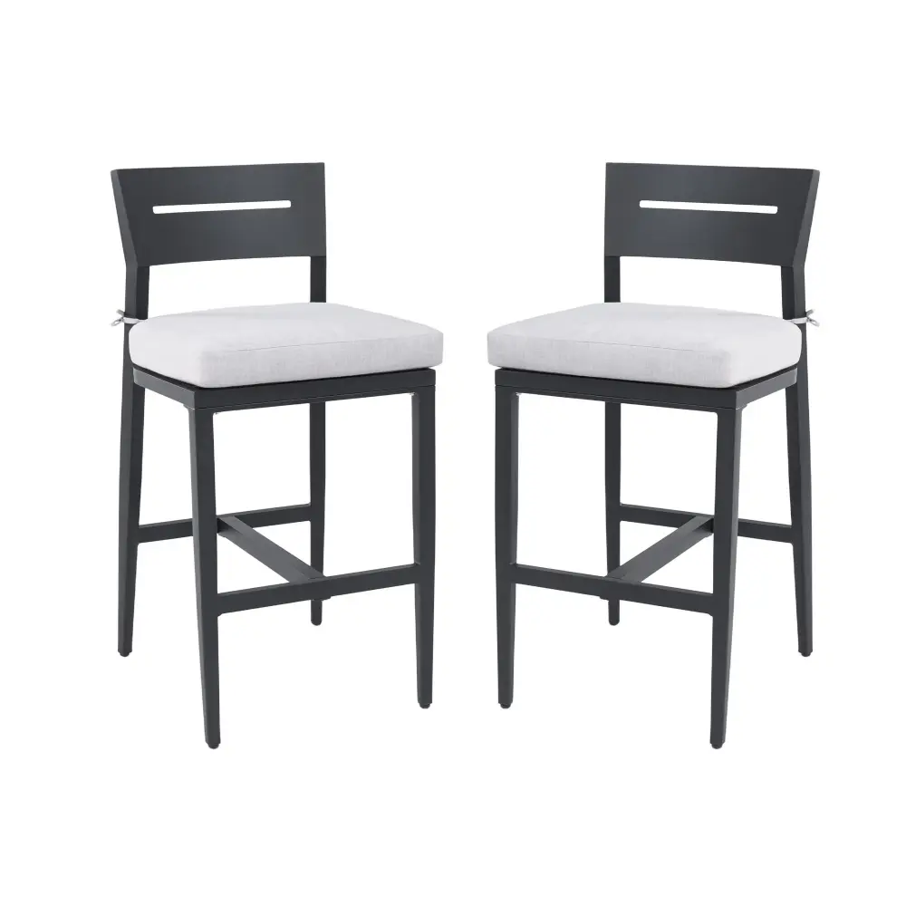 Modern Outdoor Bar Stools Backrest And Footrest place 2)
