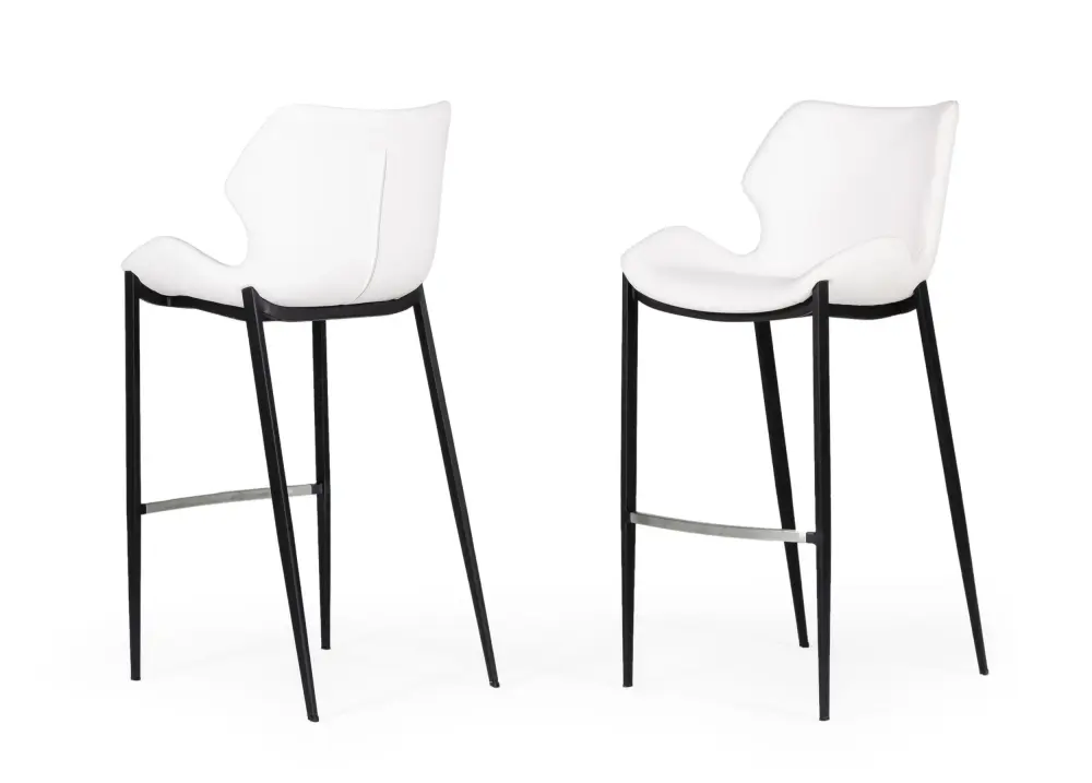 Modrest Ithaca - Present-day White Leatherette Bar Stool (Set 2)