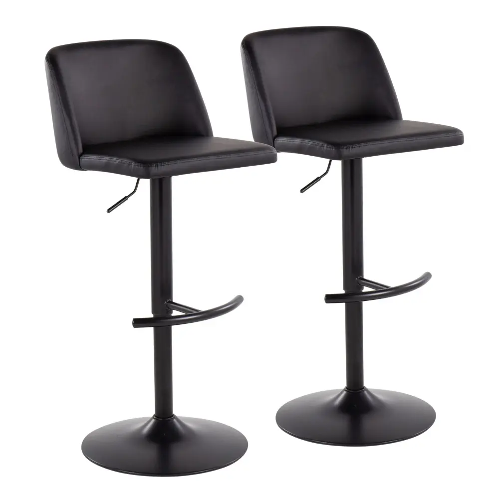 Toriano - Contemporary Adjustable Bar Stool Rounded T Footrest place 2)