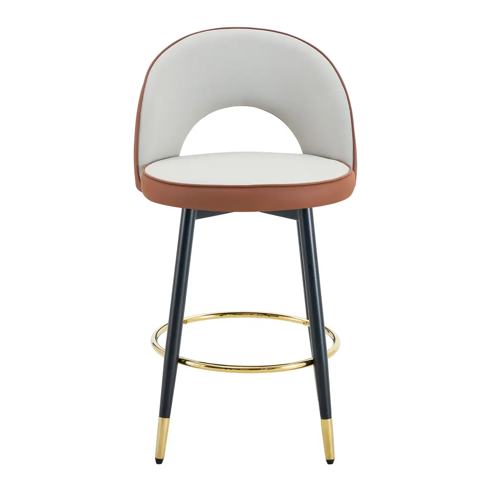 Upholstered Rotatable Bar Chair Steel Legs Dining Room Sunbrella Cushions