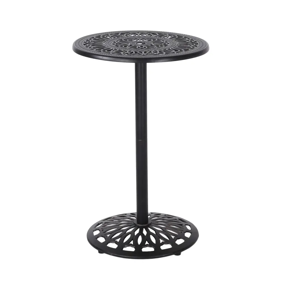 Adjustable Height Phoebe - Outdoor Cast Bar Table - Charcoal