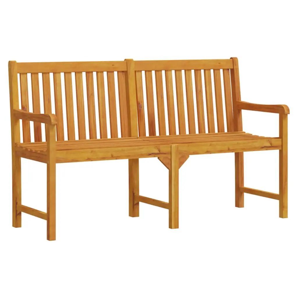 Patio Bench 59.1 Inch Solid Acacia Wood Outdoor Garden Furniture