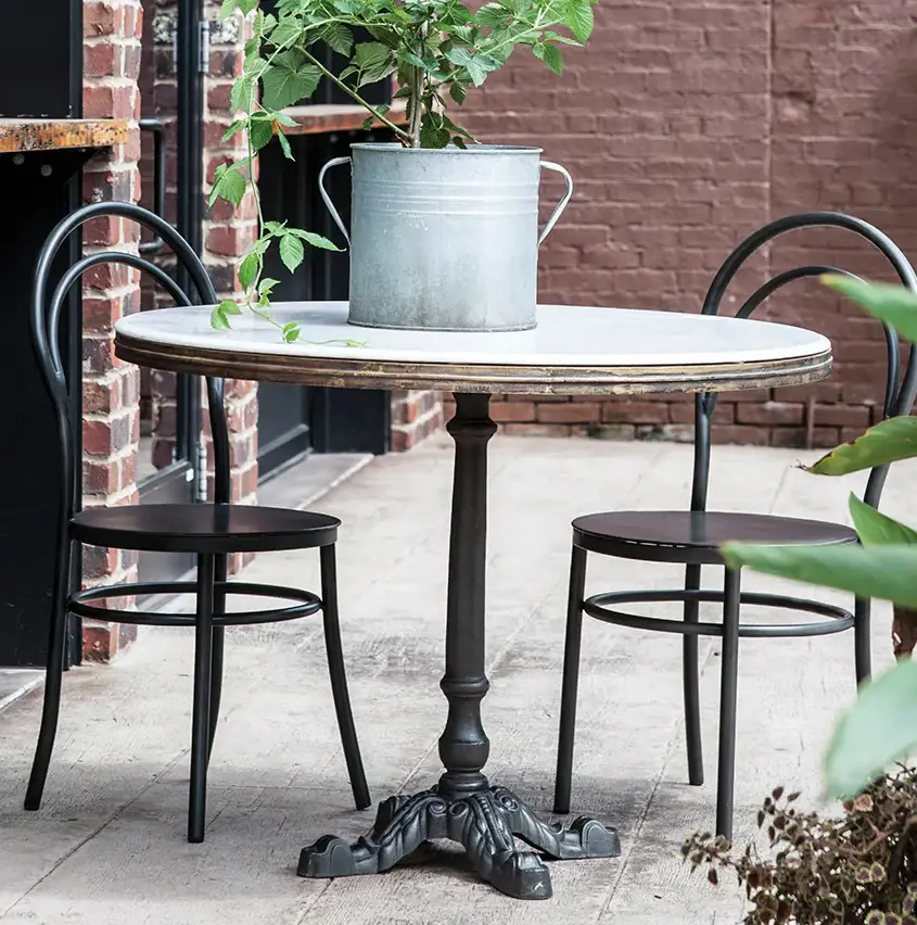 Fire Pit Avignon Bistro Table Marble, Round