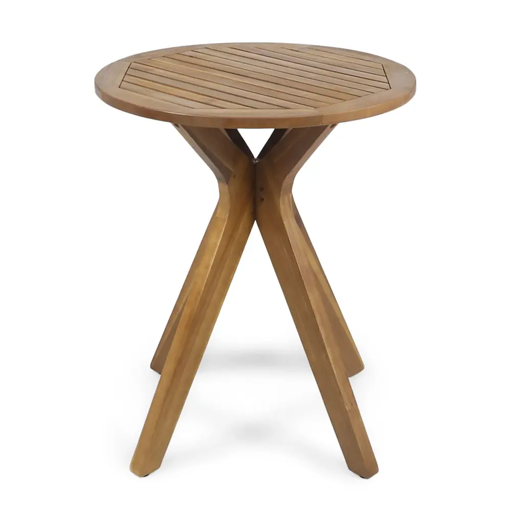 Stamford - Outdoor Bistro Table Acacia Wood X - Base - Teakwood (30 Inch Height)