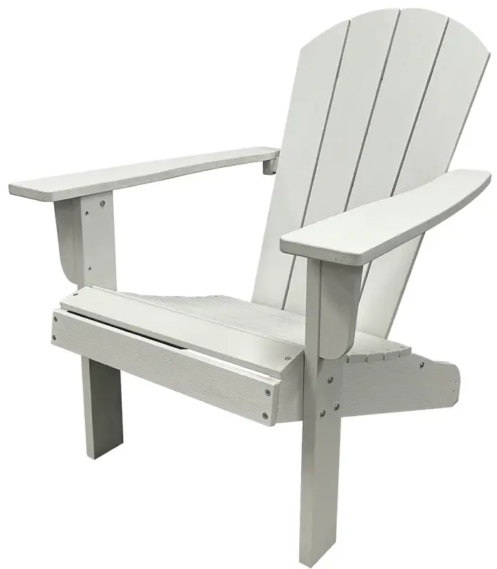 Seasonal Trends HKWS629A-W Adirondack Chair, 29.7 W, 35.43 D, 36 H, Resin Wood Seat, Pearl Frame
