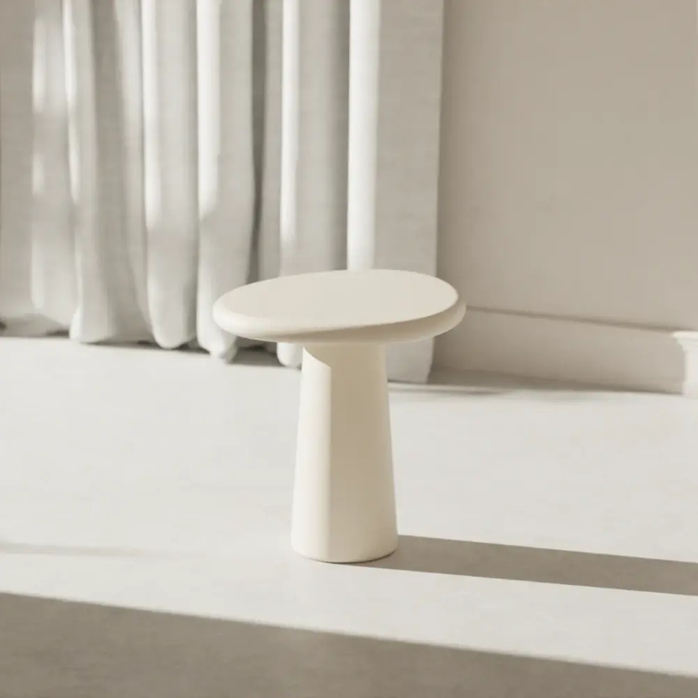 Coffee table round concrete look green - Juno - StoneSkin - 50 cm