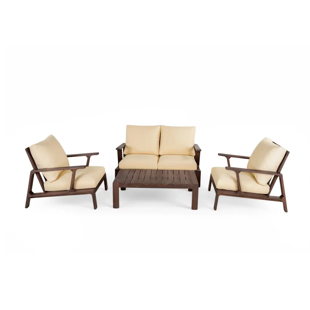 4 Piece Outdoor Sofa Place Cushions And Coffee Table