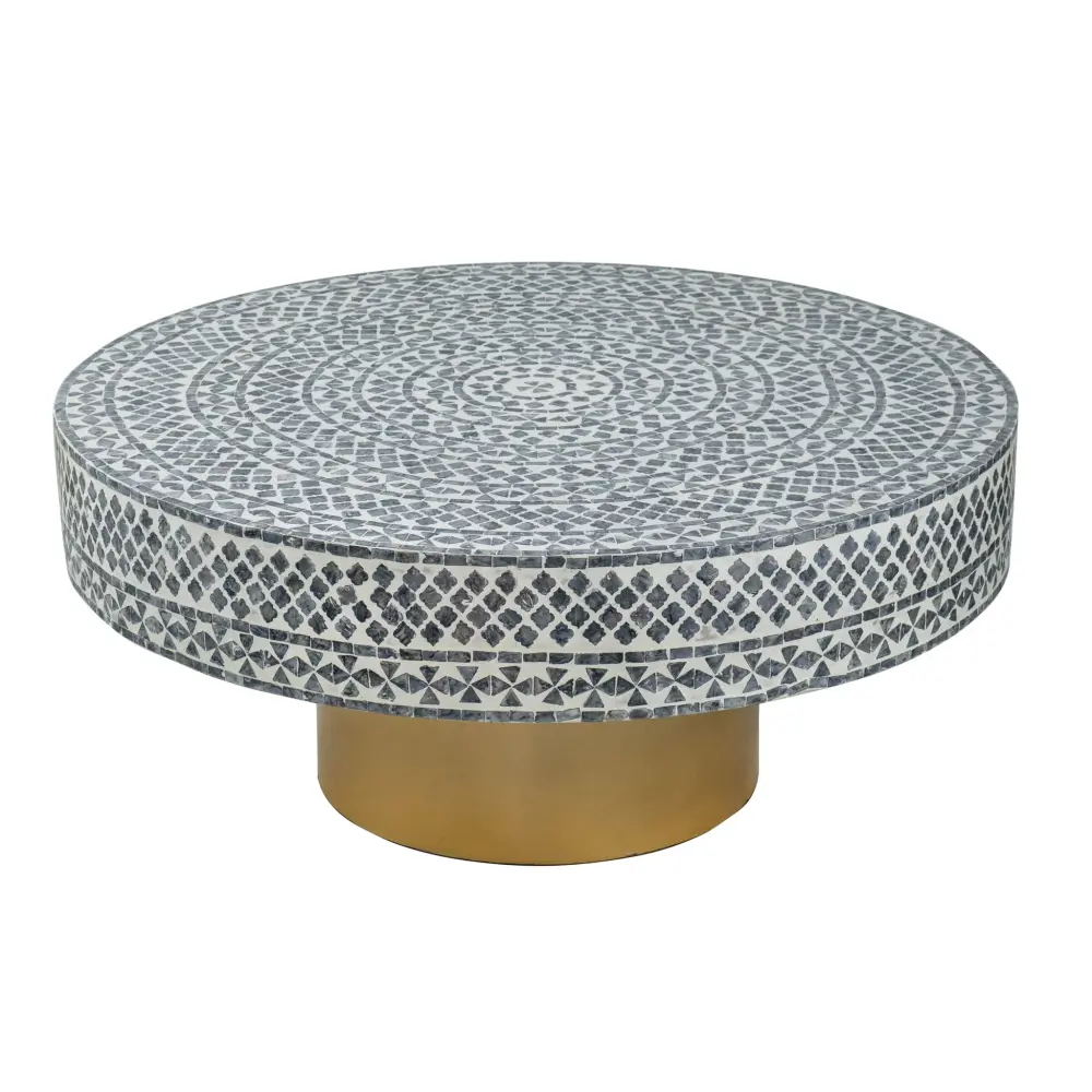 Unique Capiz Coffee Table & Pedestal Base