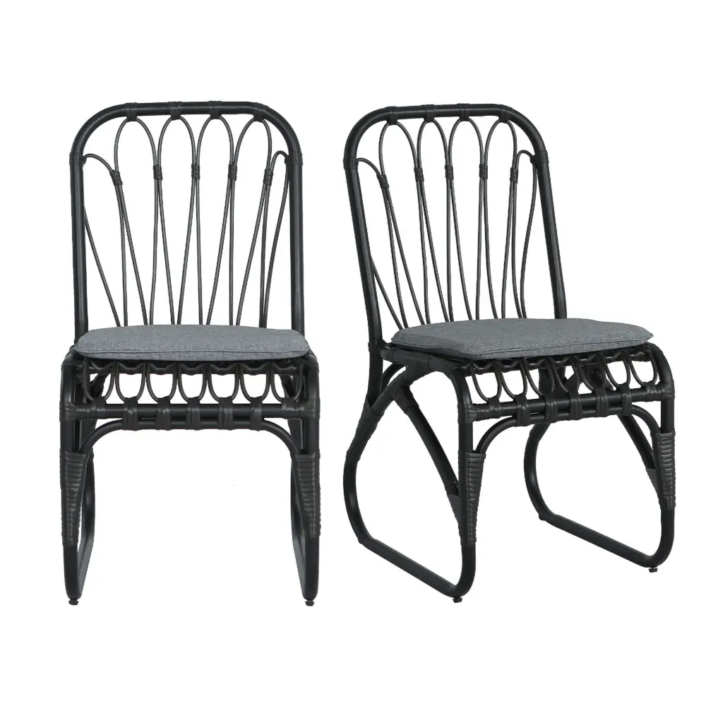 Outdoor Wicker Dining Chairs Washable Cushion place 2)