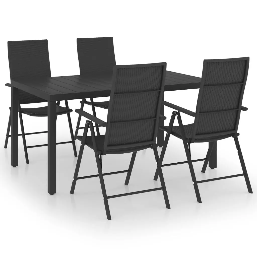 5 Piece Black Patio Dining Set Outdoor Meals and Gatherings