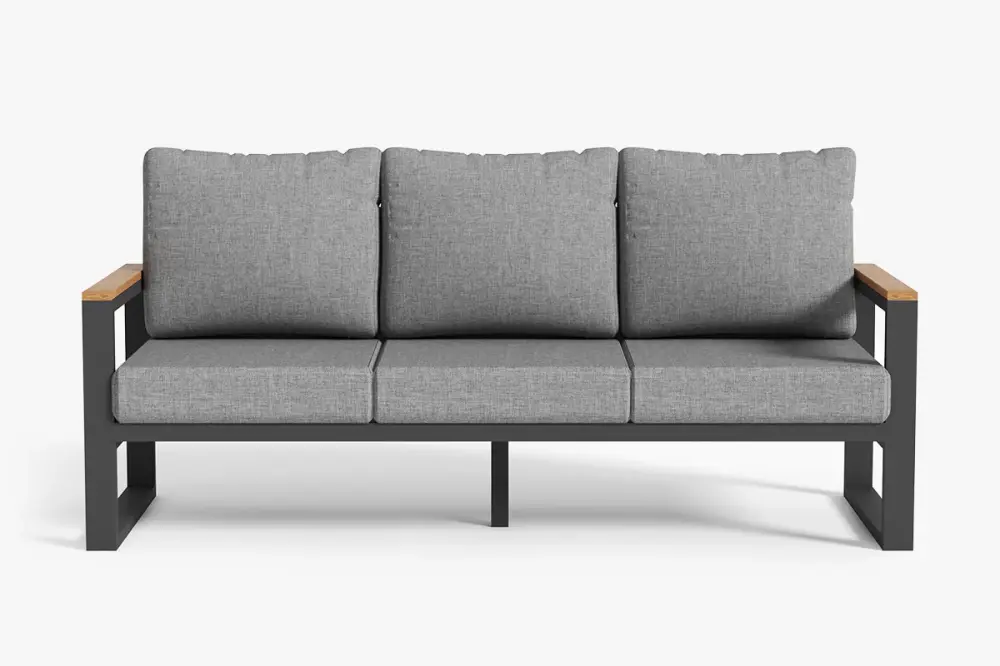 Aluminum Outdoor 3-Seat Sandwich Foam Cushions