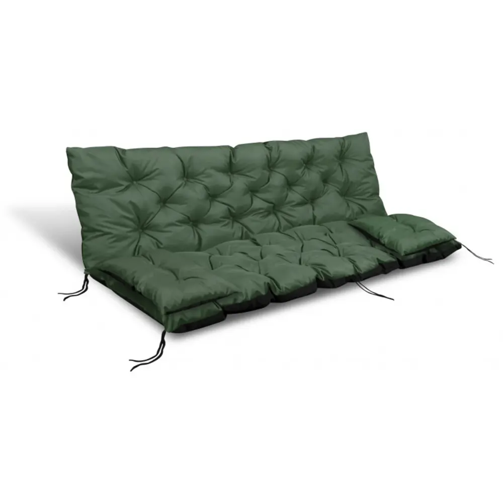 Green Garden Place Swing Cushion 180x60x50cm + 2 Pillows 42 x 42 cm Bench Cushions Outdoor Patio Balcony Seat Cushions Set