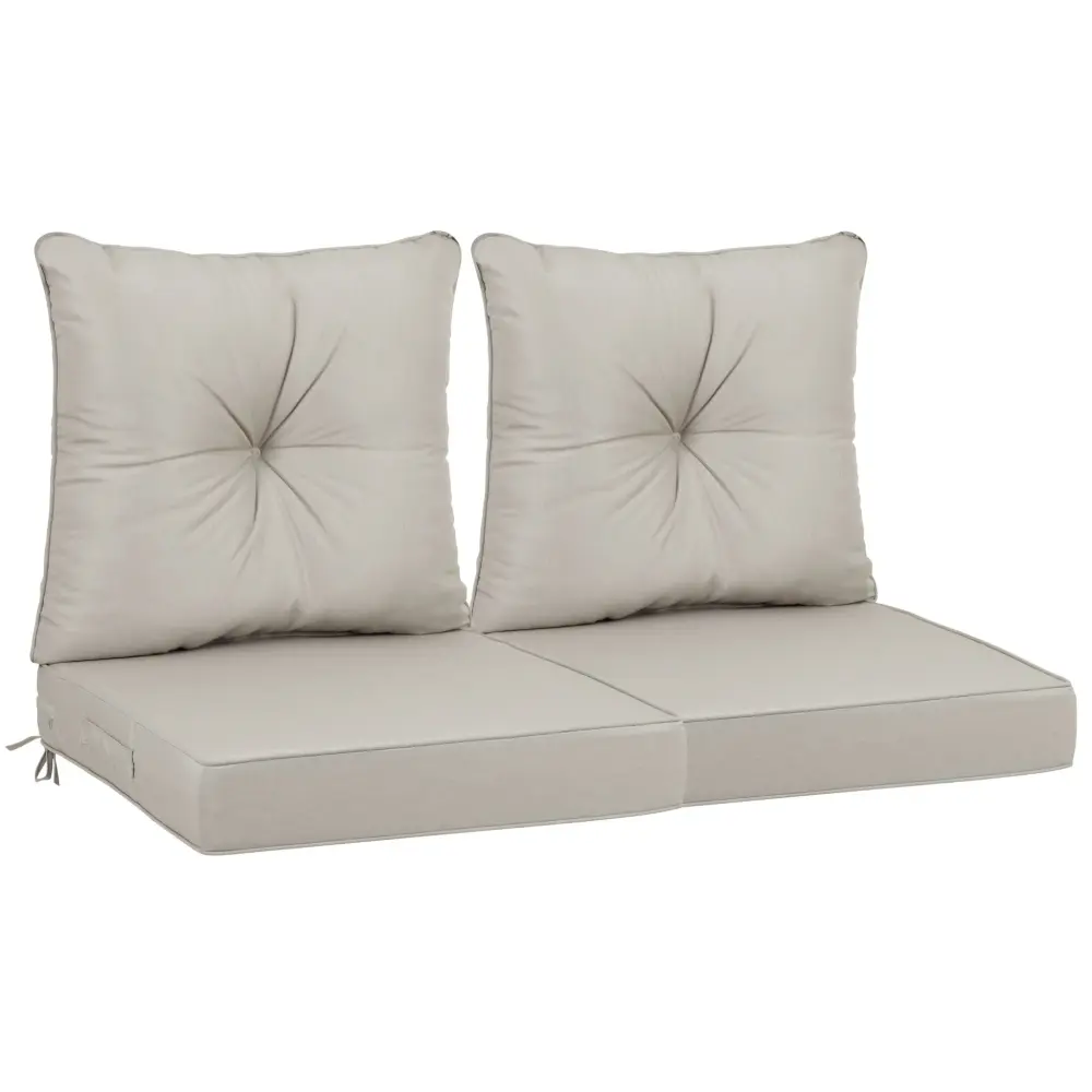 Outdoor Deep Seat Cushions Patio Furniture Splash-proof Set - Beige | Rust-Resistant Frame
