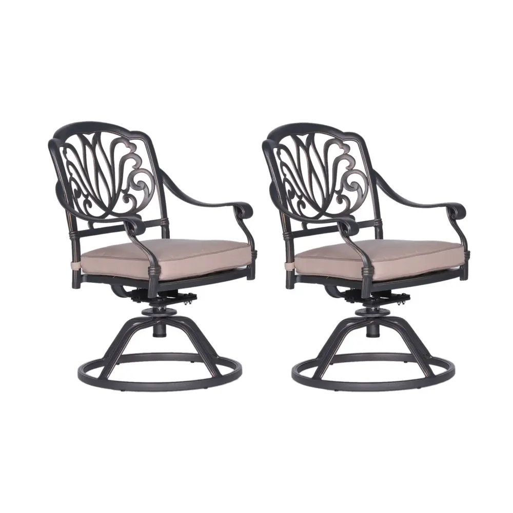 Patio Outdoor Aircraft-grade Dining Swivel Rocker Chairs Cushion (Set 2) Headrest Pillow