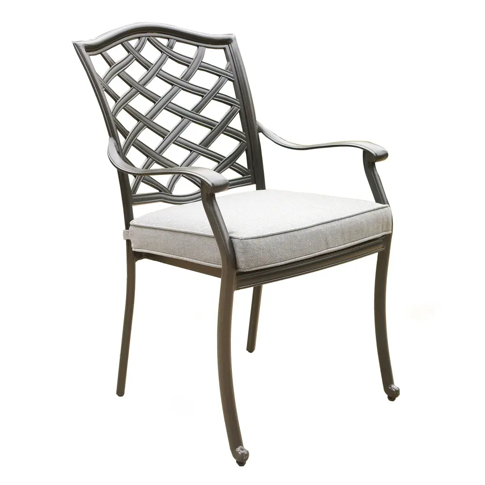 Weather-Resistant Outdoor Patio Aluminium Dining Arm Chair Cushion (Set 2)