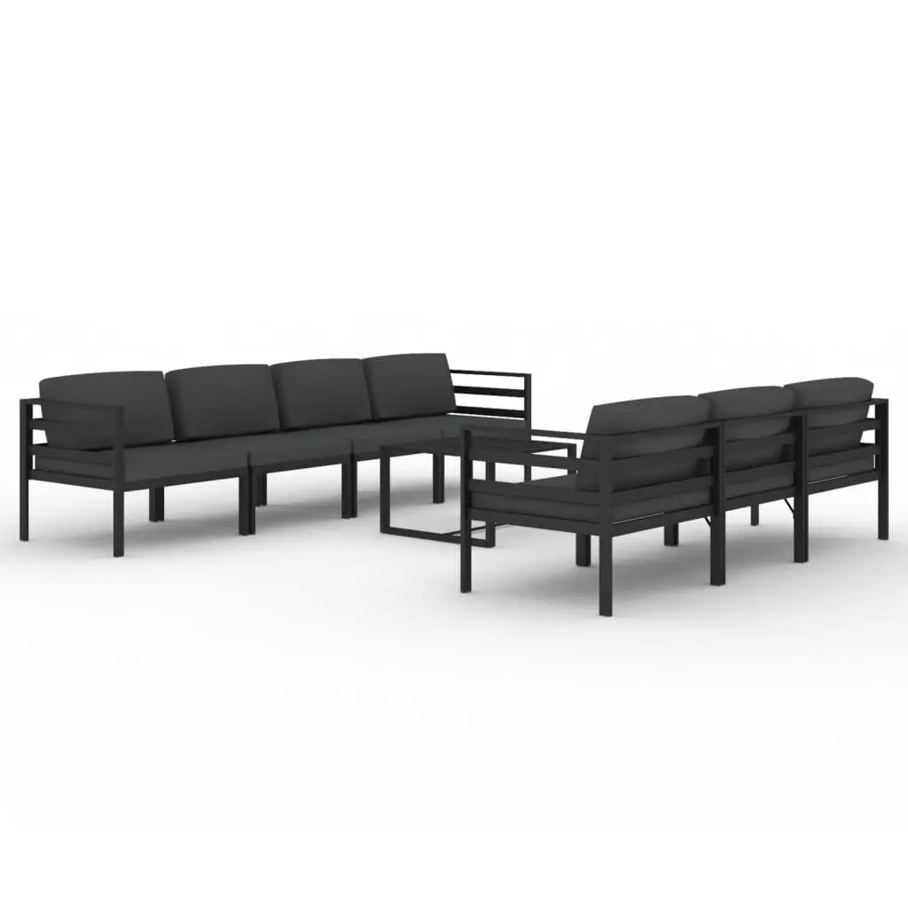 8 Piece Patio Lounge Set Cushions Anthracite Aluminum Outdoor Furniture