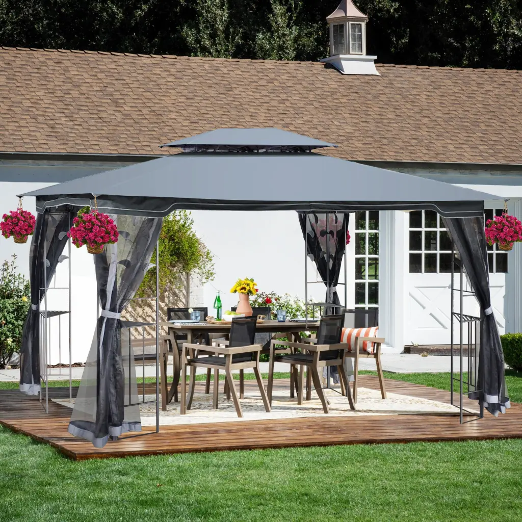13X10 Outdoor Patio Gazebo Canopy Tent Ventilated Double Roof bei you