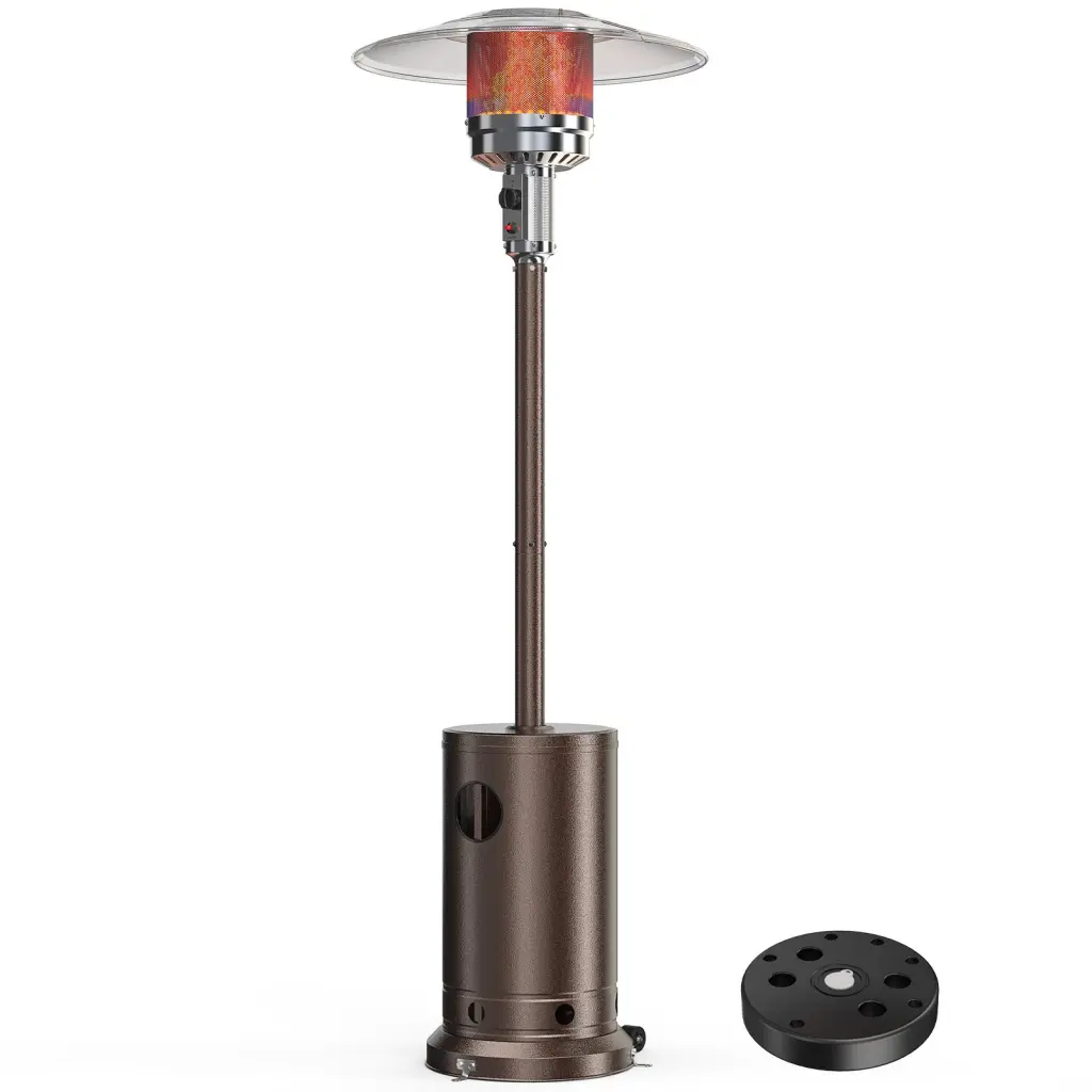48,000 BTU Propane Patio Heater Sand Box and Table Double Layer Stainless Steel w2201