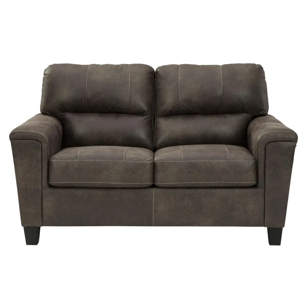 Diamond Today's Furniture Exclusive Design Navi Stationary Leather Look Loveseat 9400235