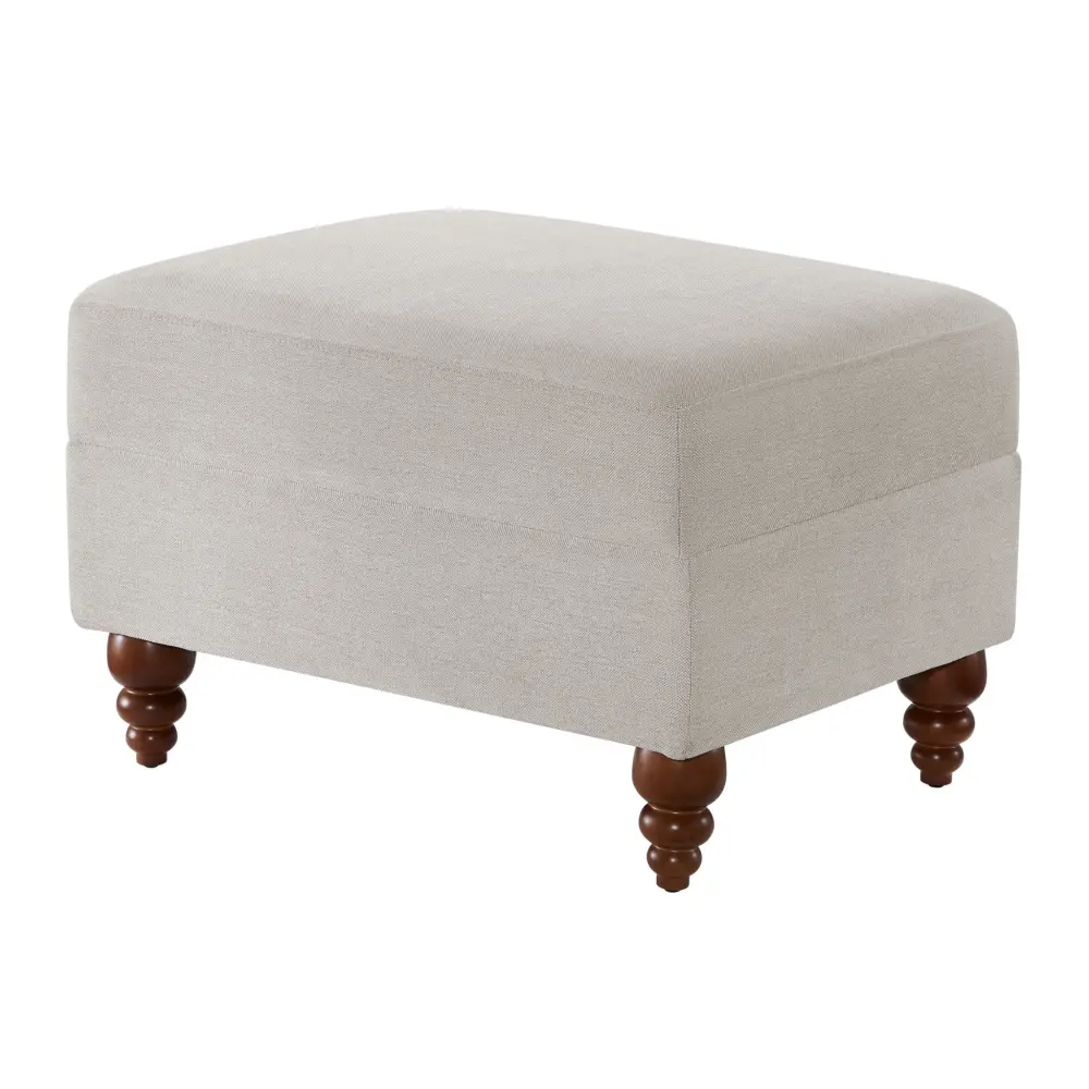 Candor - Ottoman Upholstered Footrest - Sand / Gray Wide Seat