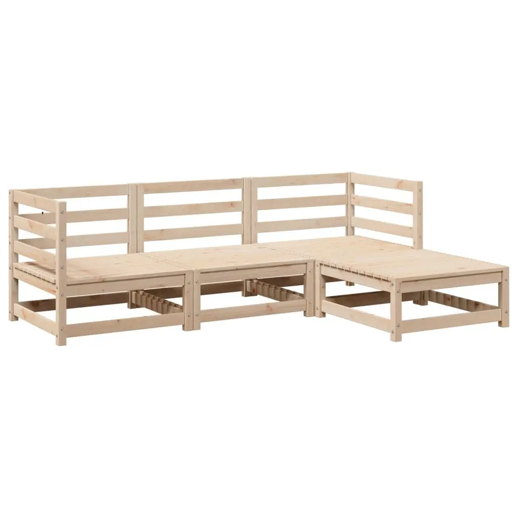 4 Piece Patio Sofa Set Solid Wood Pine Outdoor Furniture