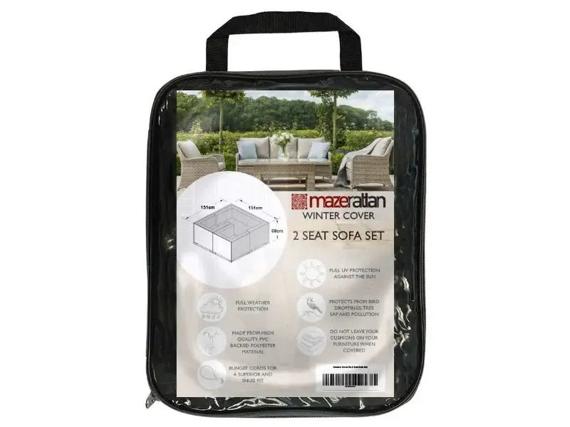 Winter Cover Outdoor Cover 2 Seat Sofa Set - Ebony