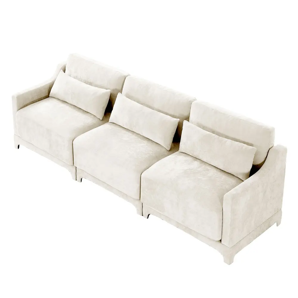 Elegant Sofa Body-friendly Design And Lumbar Pillows | Rust-Resistant Frame
