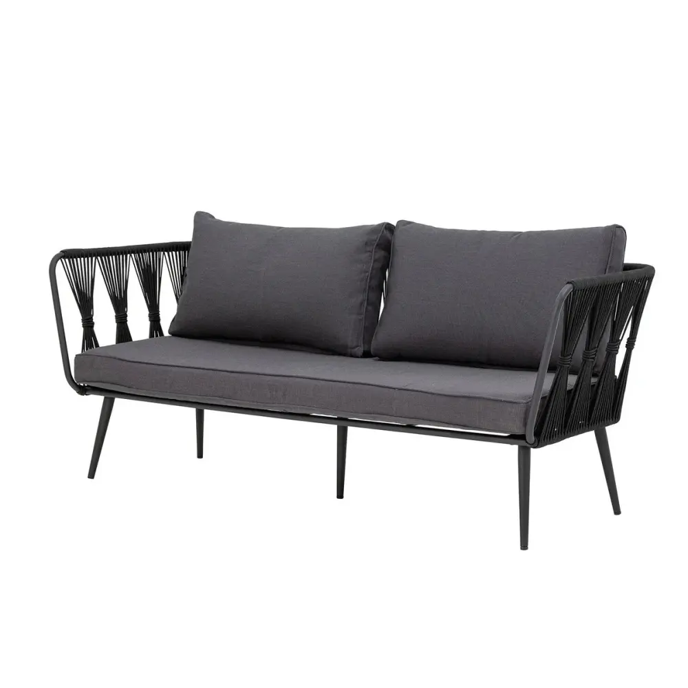 Outdoor Pavone Metallic Sofa - Black Adjustable Recline