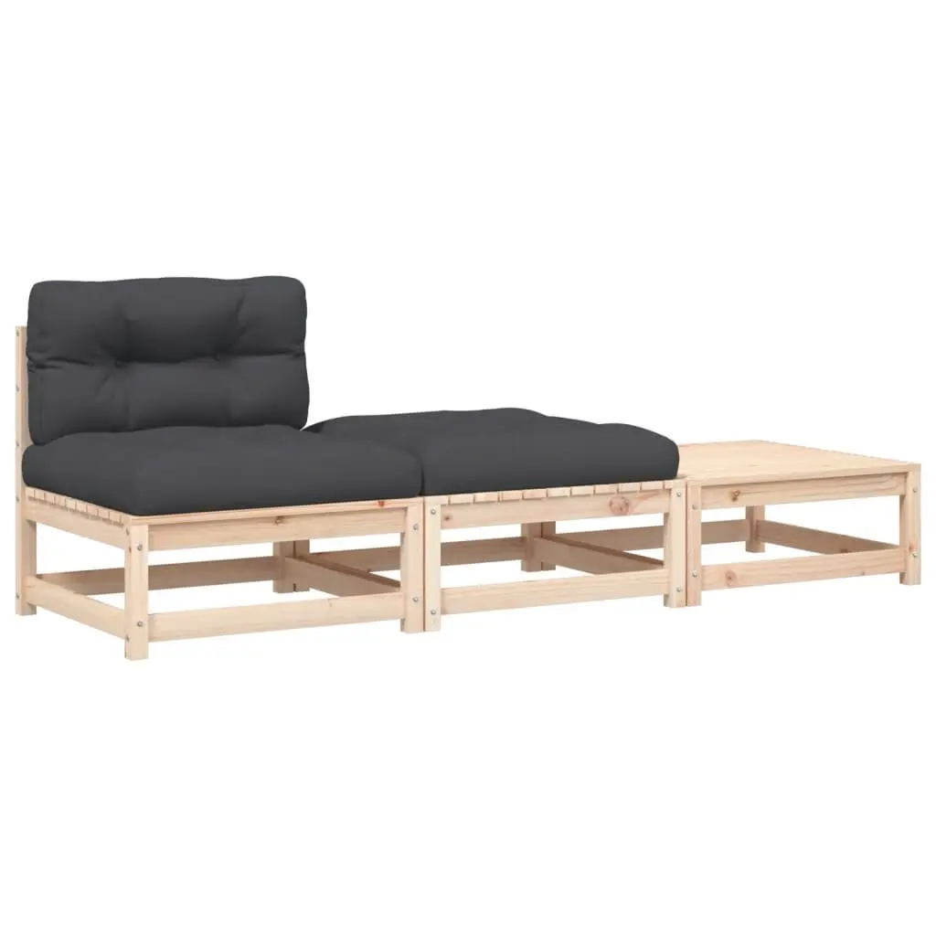 Patio Sofa Armless Cushions and Footstools Outdoor Lounge Furniture