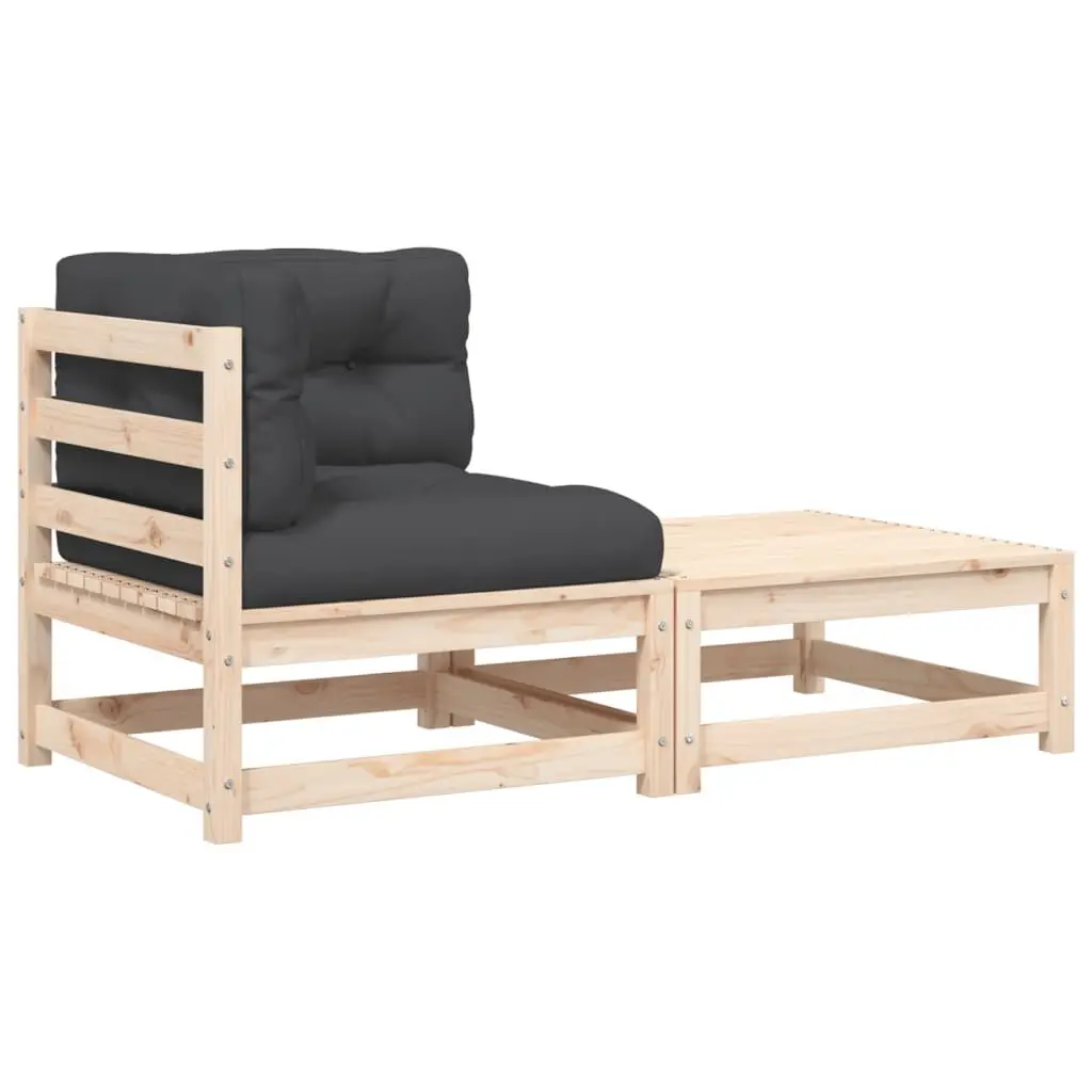 Patio Sofa Corner Cushions and Footstool Gray Poly Rattan Outdoor Sectional