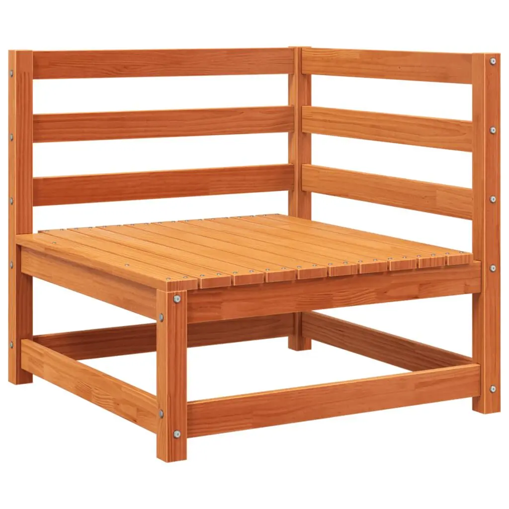 Patio Sofa Corner Wax Brown 27.6x27.6x26.4 Solid Wood Pine Outdoor Furniture
