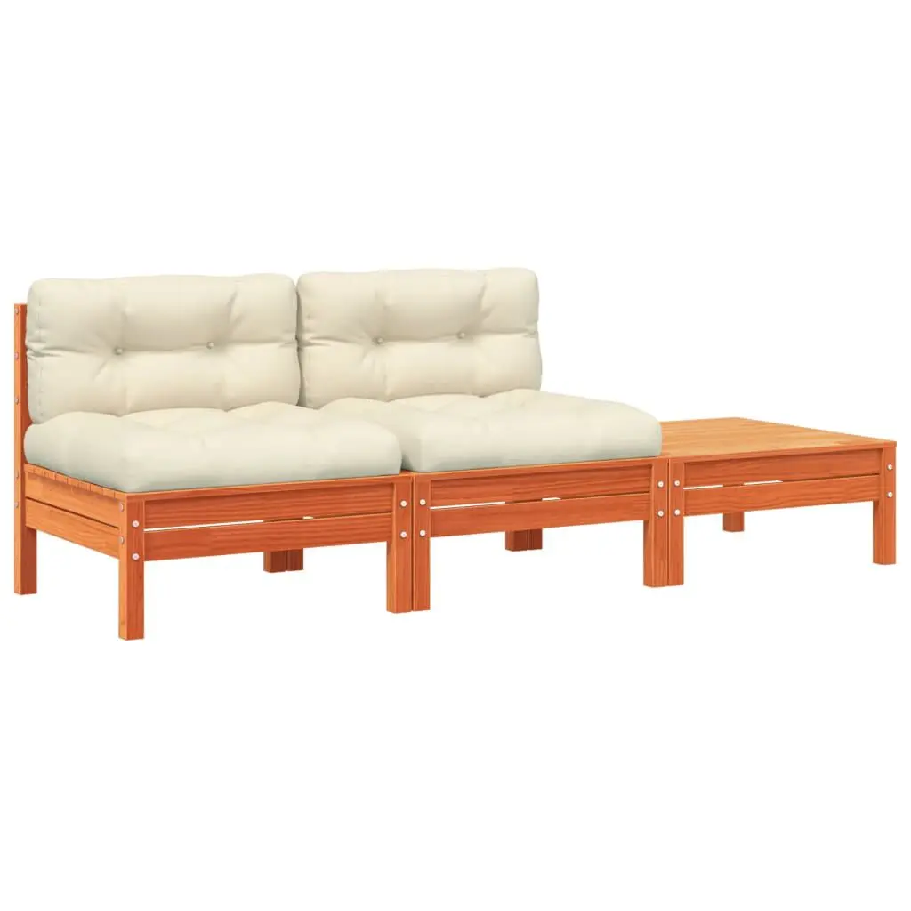 Patio Sofa Cushions and Footstool 2-Seater Outdoor Furniture