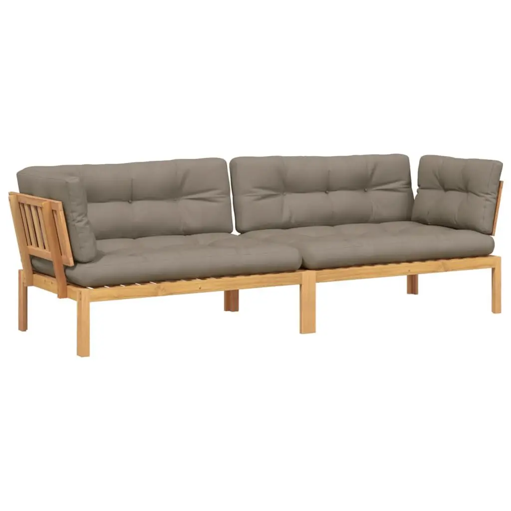 2 Piece Patio Pallet Corner Sofas Cushions Solid Wood Acacia Outdoor Comfort