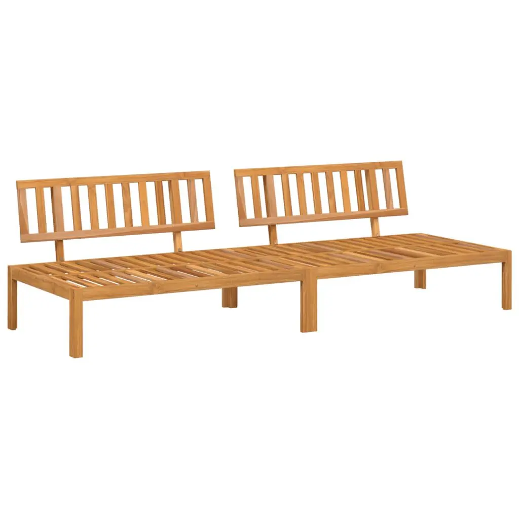 2 Piece Solid Wood Acacia Patio Pallet Middle Sofas Outdoor Seating