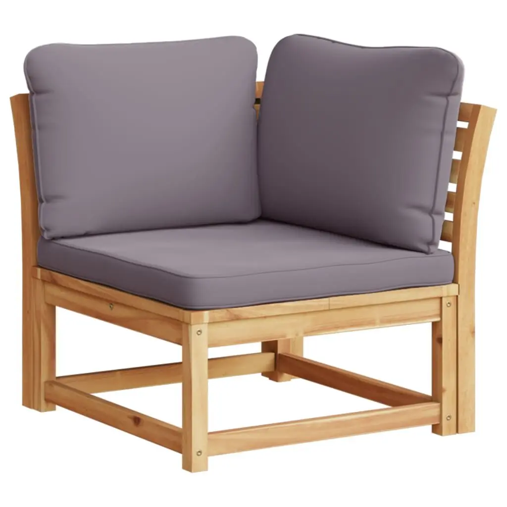 Solid Acacia Wood Patio Corner Sofa Cushions 28.7 Inch Outdoor Lounge Furniture