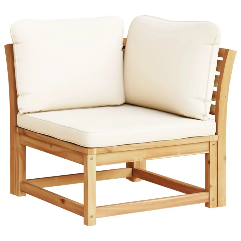 Solid Acacia Wood Patio Corner Sofa Cushions 28.7 Inch Outdoor Lounge Set