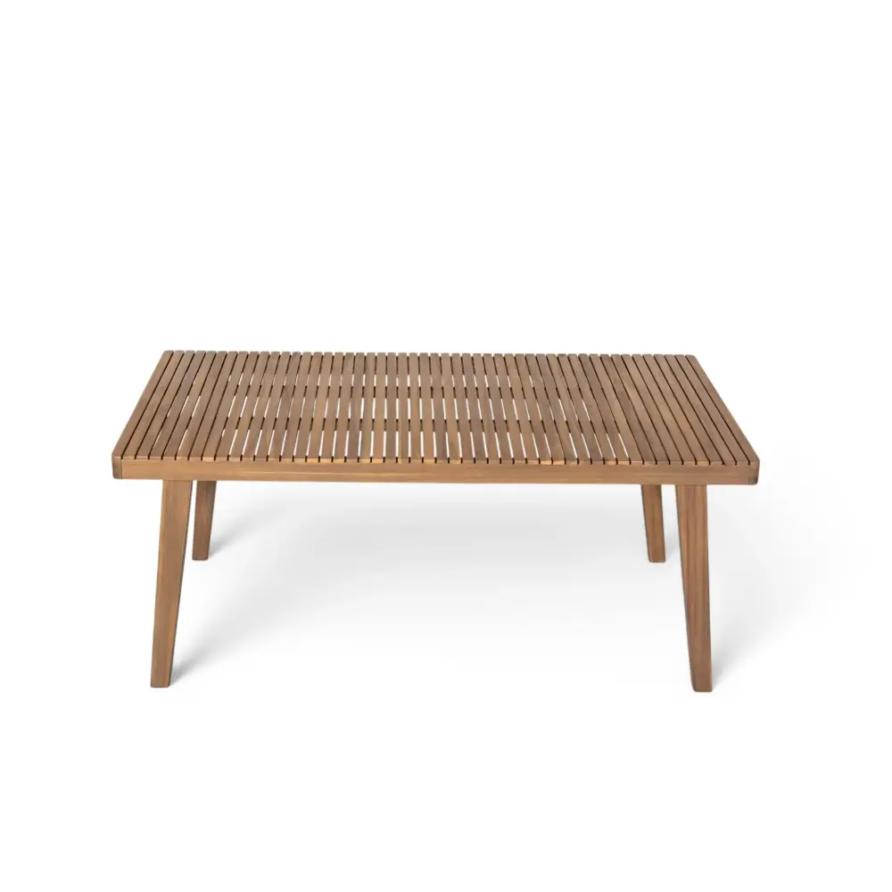 Outdoor Dining Table Slatted Top, Superb Patio 48 Inch Diameter