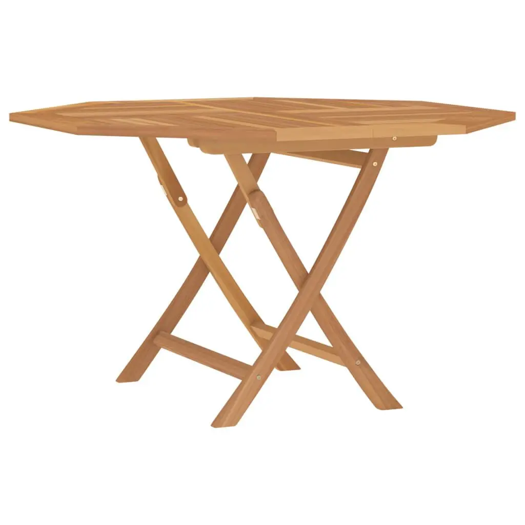 Folding Patio Table 43.3x43.3x29.5 Inches Solid Wood Teak Outdoor Dining Table