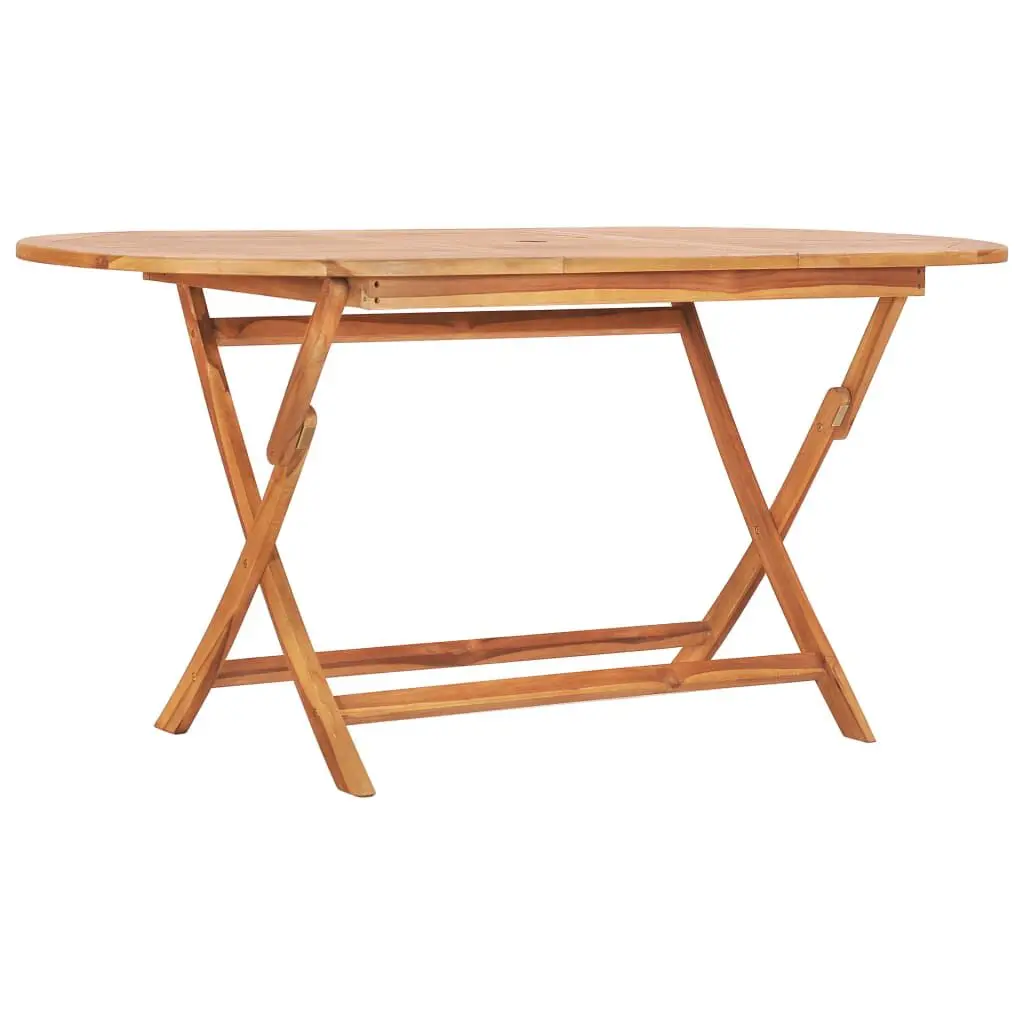 Folding Patio Table 62.9x31.4x29.5 Inches Solid Teak Wood Outdoor Dining Table