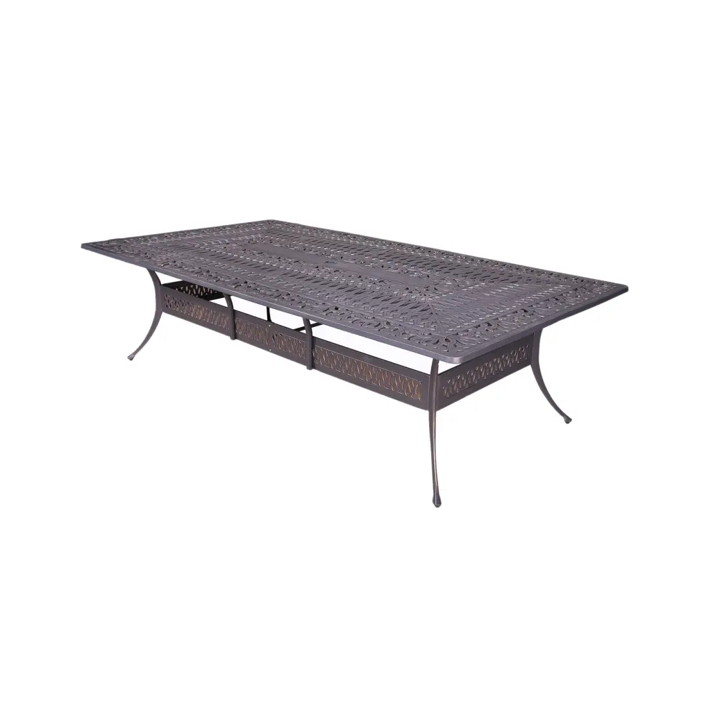 Large Rectangle Table Desert Night Gunmetal Aluminum Outdoor Dining Patio Furniture gathercraft