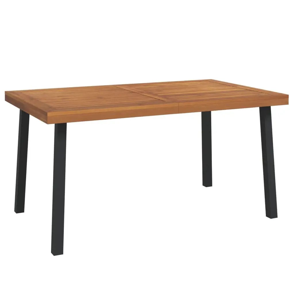 Patio Table 59.1x35.4x29.5 Inches Solid Wood Acacia Outdoor Dining Table Garden