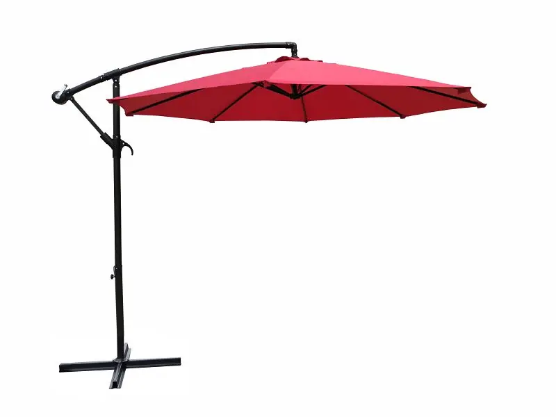 Seasonal Trends UMSC10BKOBD-03 Umbrella and Stand, 98.4 OAH, 10 ft W Canopy, 10 ft L Canopy, Round Canopy, Cherry Fabric