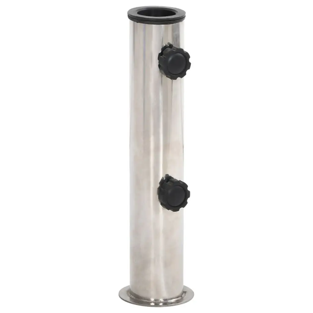 Parasol Base 1.5/1.9 Inch Pole Silver Stainless Steel Umbrella Stand
