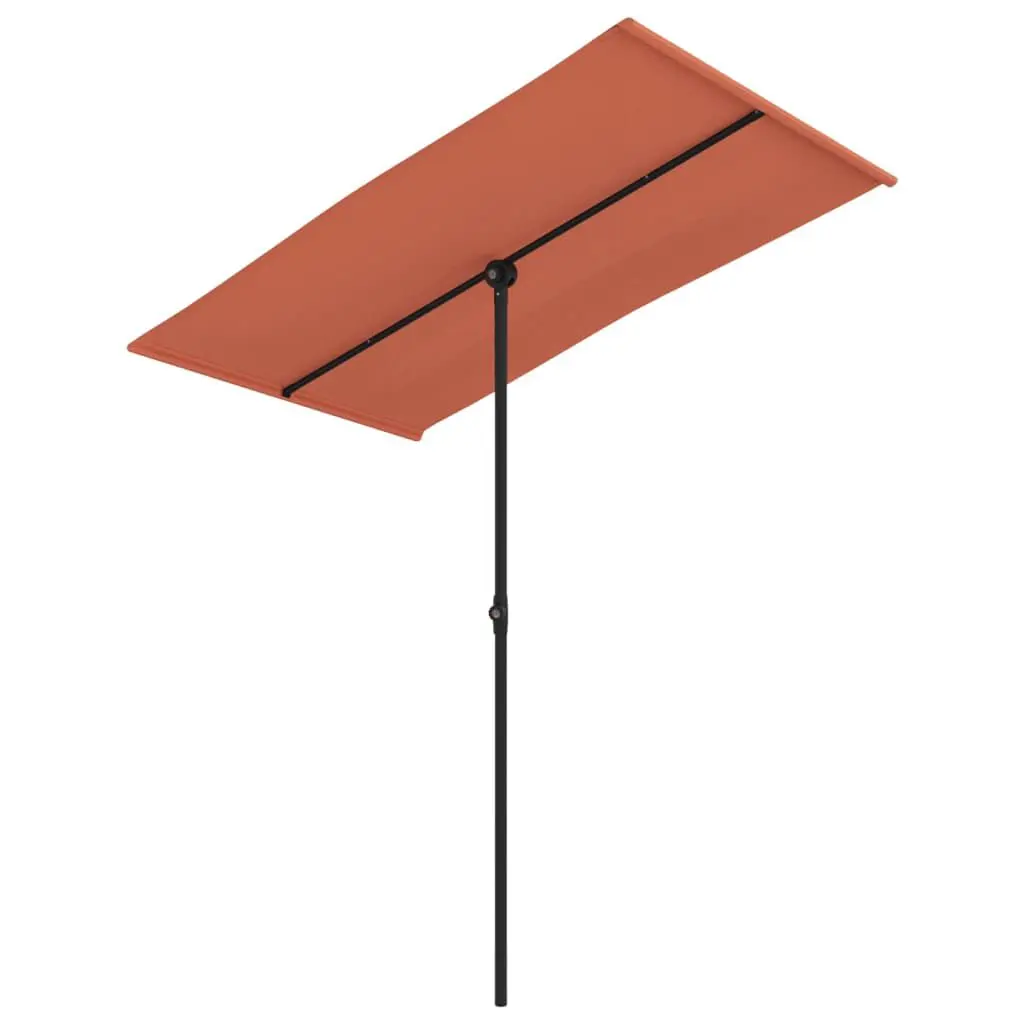 Garden Parasol Aluminum Pole 70.9x43.3 Terracotta Outdoor Umbrella