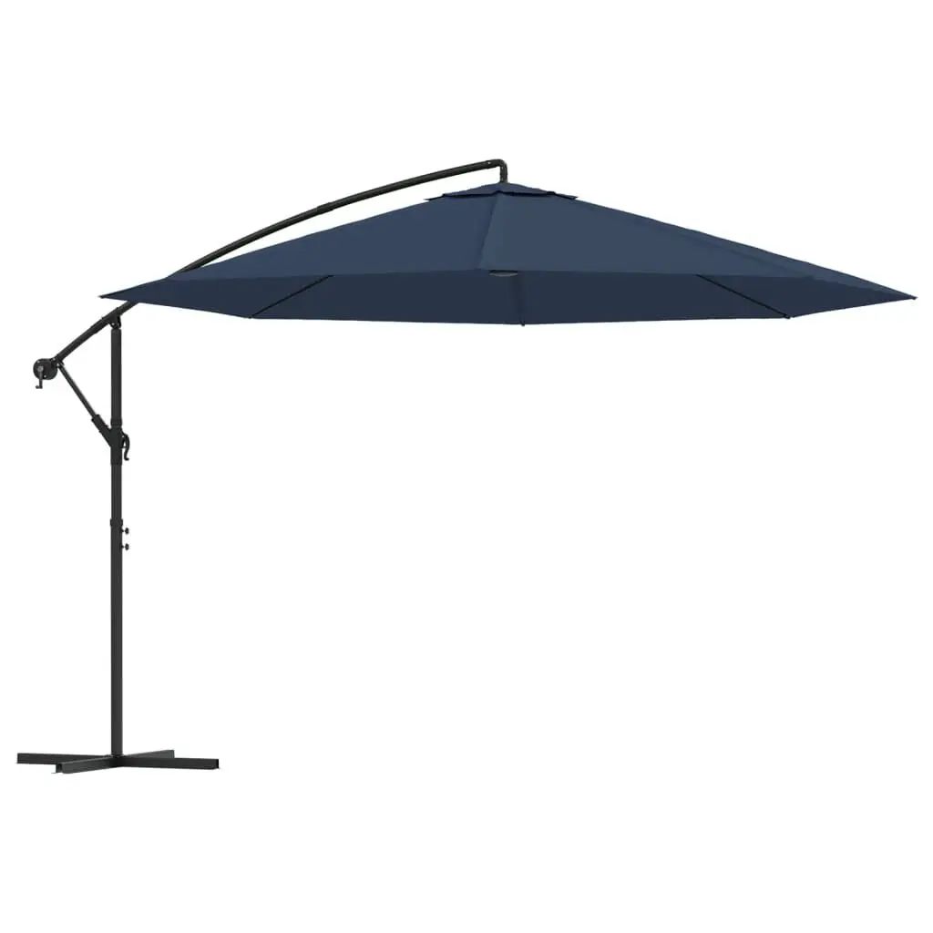 137.8 Inch Blue Cantilever Garden Parasol Patio and Outdoor Shade