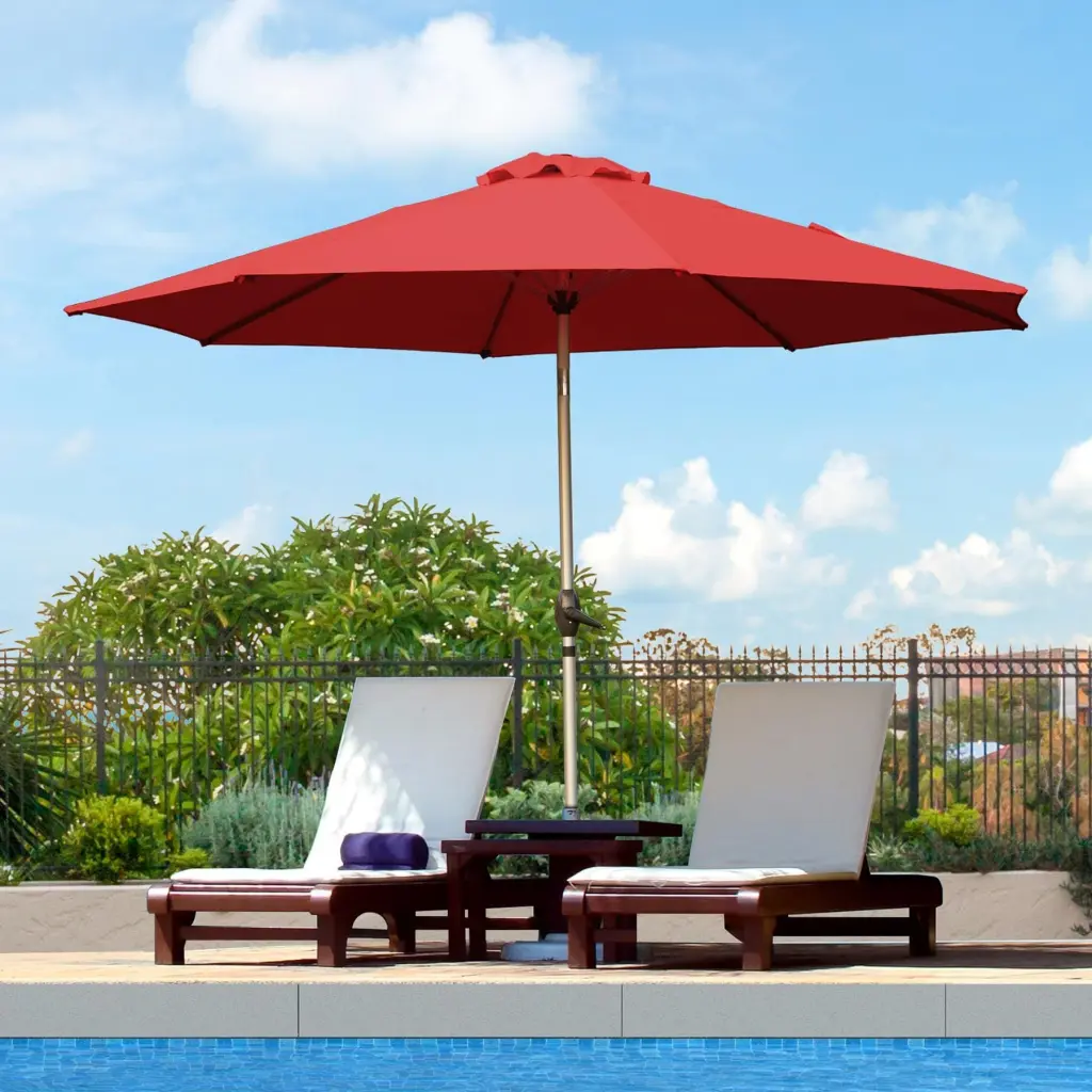 9 Foot Patio Umbrella Push Button Tilt and Crank Outdoor Table crefise patio life