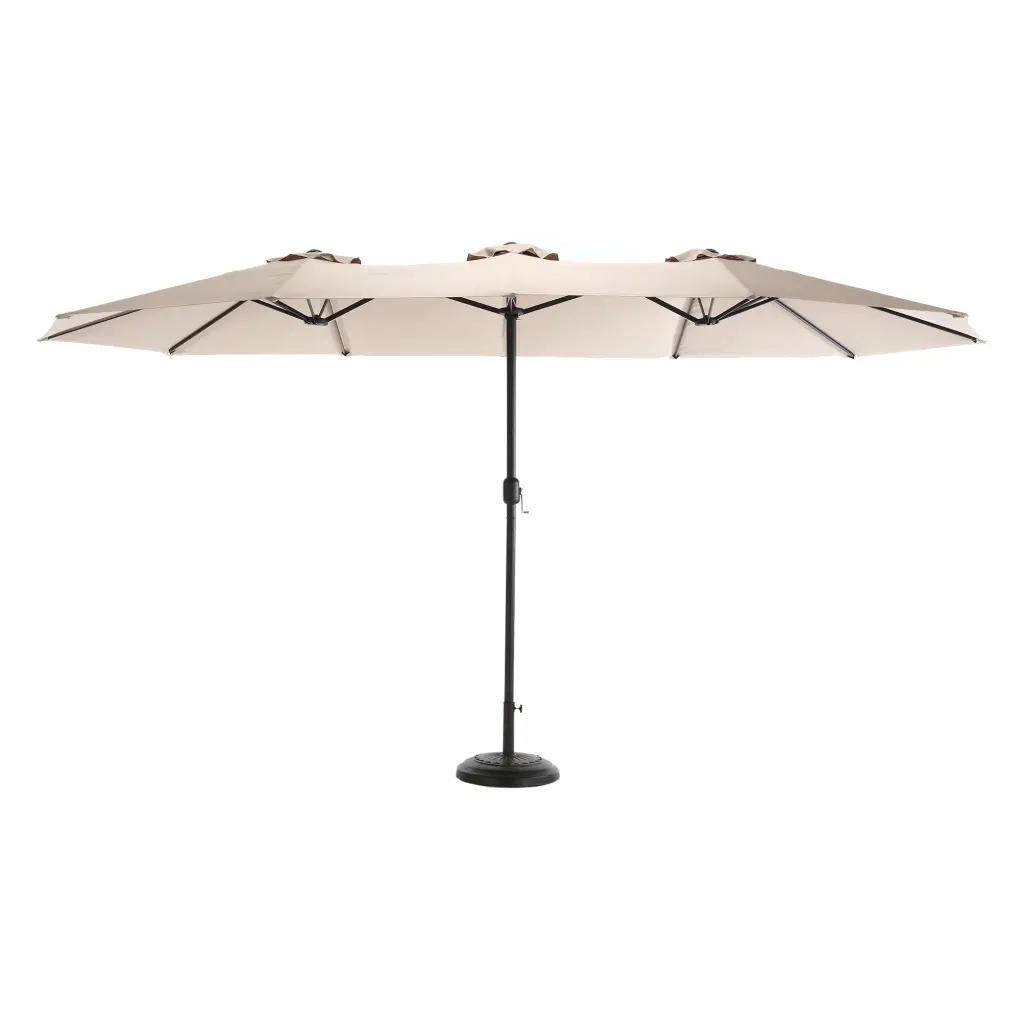 14.8 Ft Double Sided Outdoor Umbrella Rectangular Large Crank Khaki hifine outdoor furniture w-640
