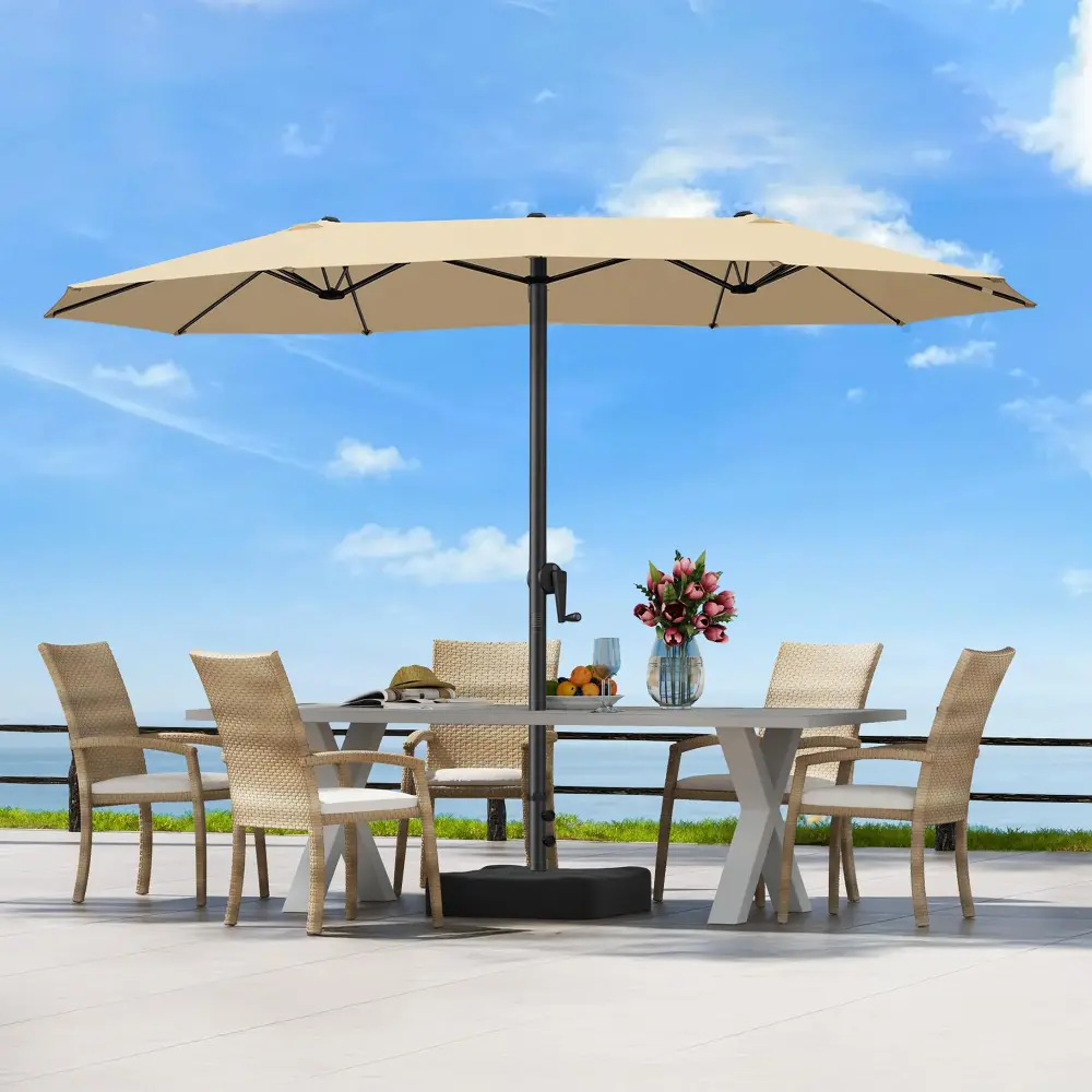 Olilawn 15ft Jumbo Double-Sided Outdoor Patio Umbrella OL-HT031